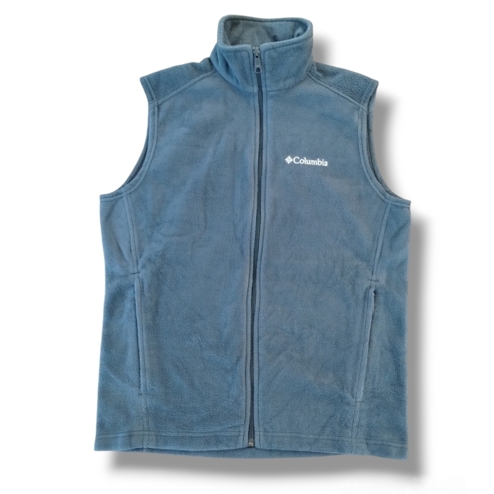 Columbia Steens Mountain Fleece Vest Dark Mountain Blue Men's Small - Picture 2 of 7